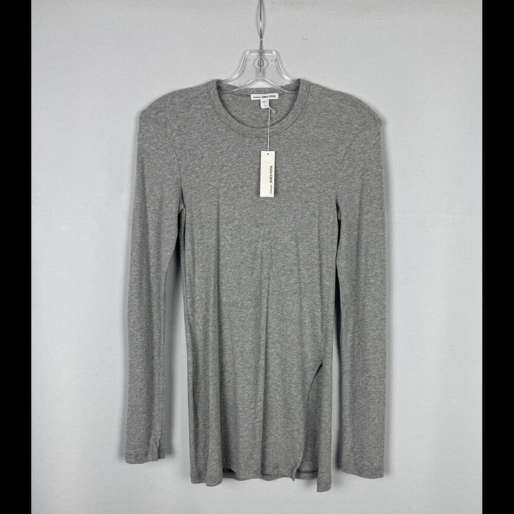 James Perse Standard Long Sleeve Tunic Top Cotton Grey Size 1, US S